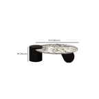 Elegant White Marble Round Wood Coffee Table