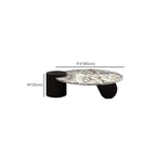 Elegant White Marble Round Wood Coffee Table