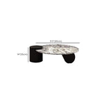 Elegant White Marble Round Wood Coffee Table