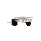 Elegant White Marble Round Wood Coffee Table