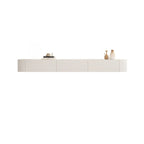79 White Wood Floating Storage TV Stand with LED Lights