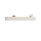 79 White Wood Floating Storage TV Stand with LED Lights