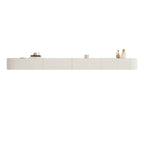 79 White Wood Floating Storage TV Stand with LED Lights