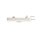 79 White Wood Floating Storage TV Stand with LED Lights