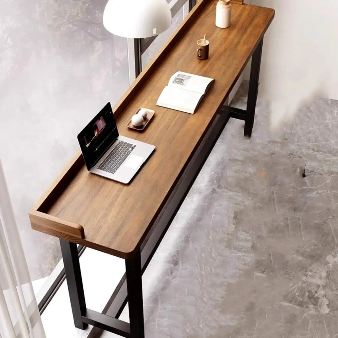Natural Wood Pub Table with Sepia Top for Modern Interiors