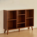 Contemporary Wood Brown Closed Back Vertical Bookcase