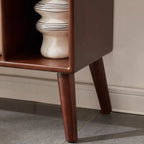 Contemporary Wood Brown Closed Back Vertical Bookcase