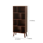 Contemporary Wood Brown Closed Back Vertical Bookcase
