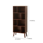 Contemporary Wood Brown Closed Back Vertical Bookcase
