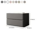 Modern Stone Top Wooden White Bedside Table 2 Drawers