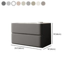 Modern Stone Top Wooden White Bedside Table 2 Drawers