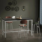 Industrial Faux Leather Metal Frame Bar Stools with Backs