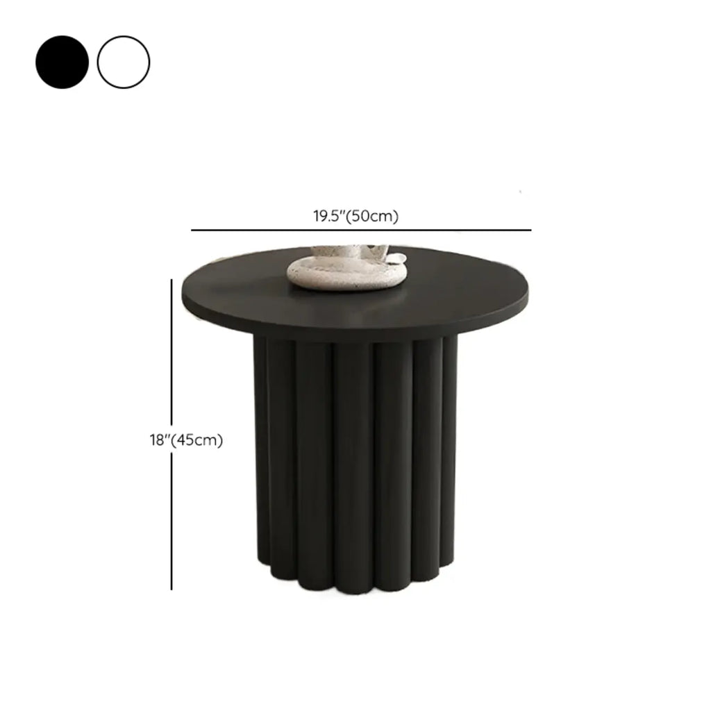Black and White Minimalist Round Wood Coffee Table