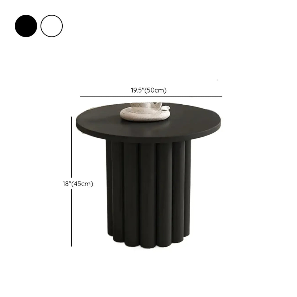 Black and White Minimalist Round Wood Coffee Table