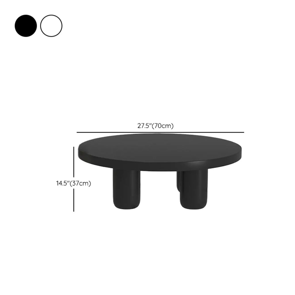 Black and White Minimalist Round Wood Coffee Table