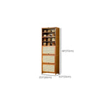 Bohemian Brown Wood Shoe Cabinet with Cane Doors