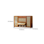 Bohemian Brown Wood Shoe Cabinet with Cane Doors