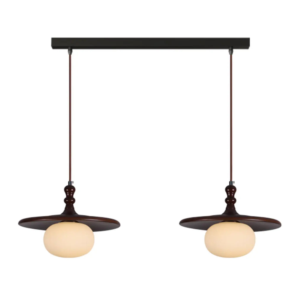 Modern Wood Disc Shape Adjustable Kitchen Island Pendant Light
