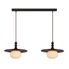 Modern Wood Disc Shape Adjustable Kitchen Island Pendant Light