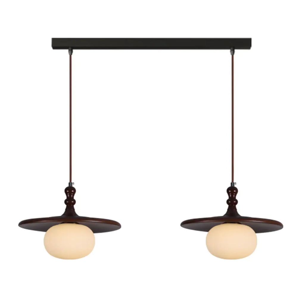 Modern Wood Disc Shape Adjustable Kitchen Island Pendant Light