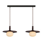 Modern Wood Disc Shape Adjustable Kitchen Island Pendant Light
