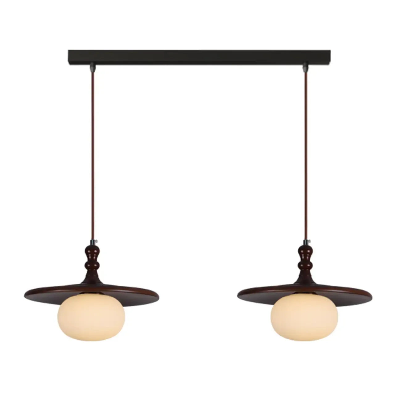 Modern Wood Disc Shape Adjustable Kitchen Island Pendant Light