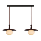 Modern Wood Disc Shape Adjustable Kitchen Island Pendant Light