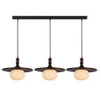 Modern Wood Disc Shape Adjustable Kitchen Island Pendant Light