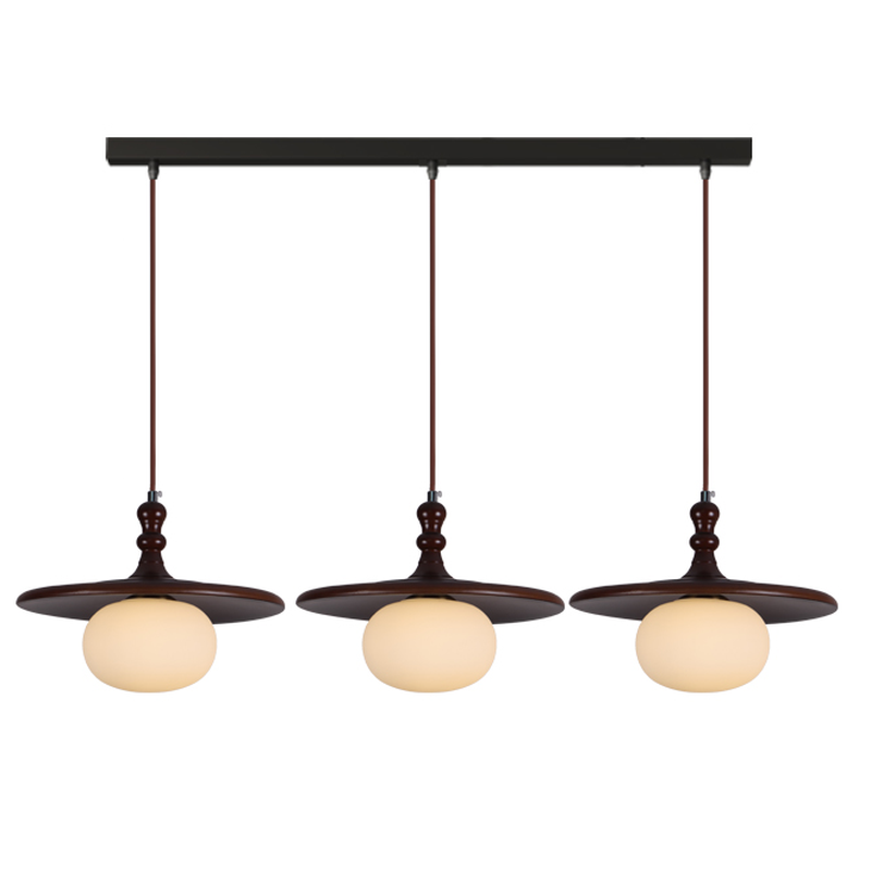 Modern Wood Disc Shape Adjustable Kitchen Island Pendant Light