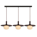 Modern Wood Disc Shape Adjustable Kitchen Island Pendant Light