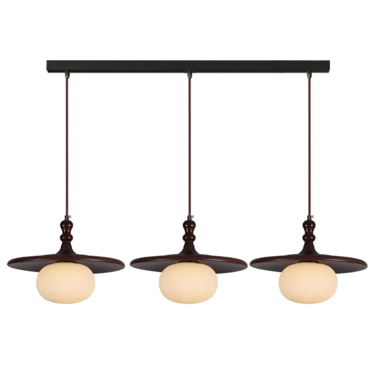 Modern Wood Disc Shape Adjustable Kitchen Island Pendant Light
