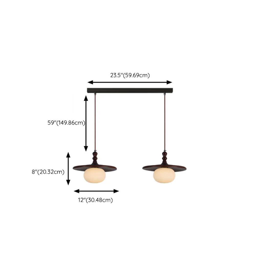Modern Wood Disc Shape Adjustable Kitchen Island Pendant Light