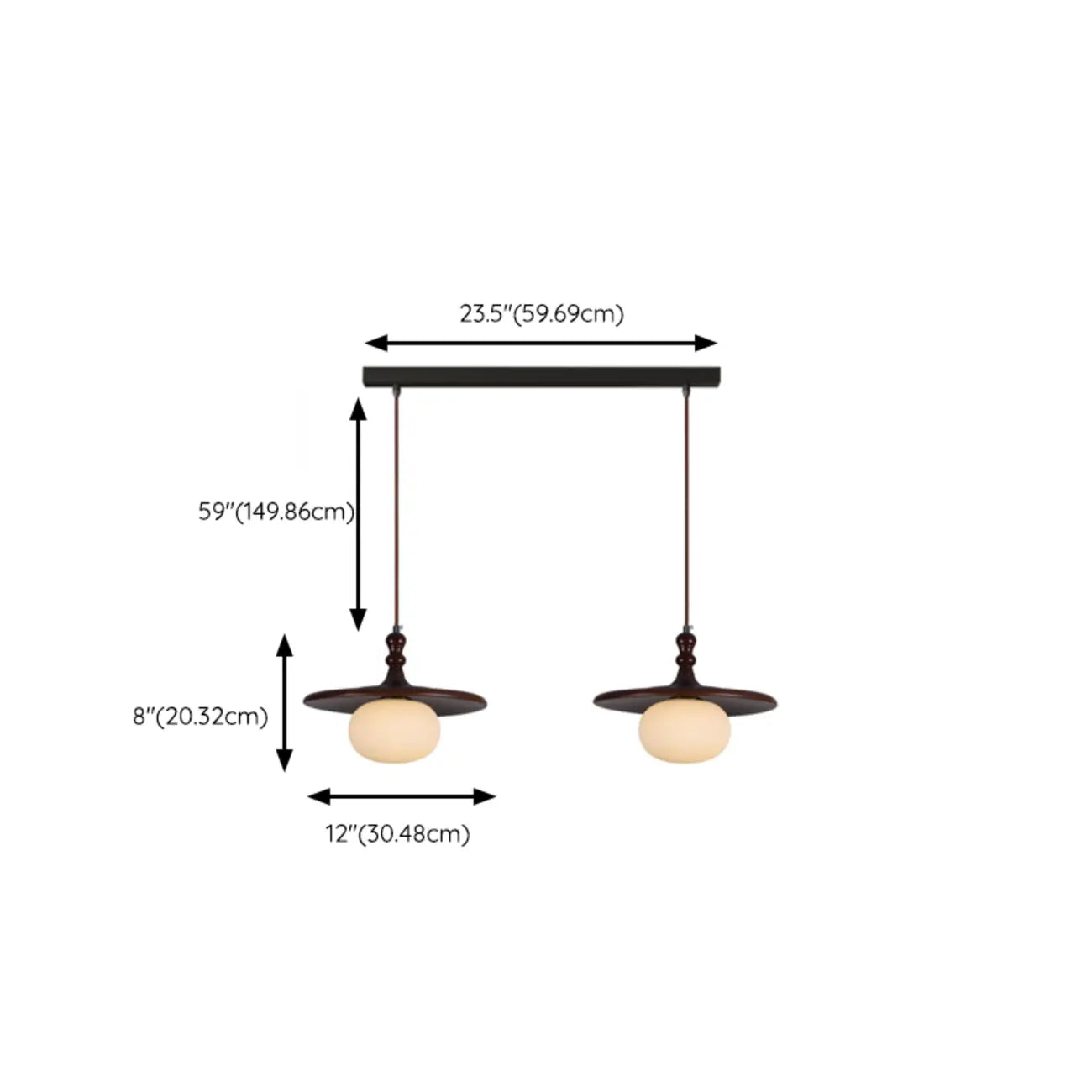 Modern Wood Disc Shape Adjustable Kitchen Island Pendant Light