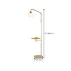 Simplistic Metal Glass Dome Arc Floor Lamp with Tray Table