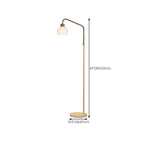 Simplistic Metal Glass Dome Arc Floor Lamp with Tray Table