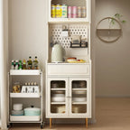 Black Rattan Kitchen Storage Sideboard with Drawers