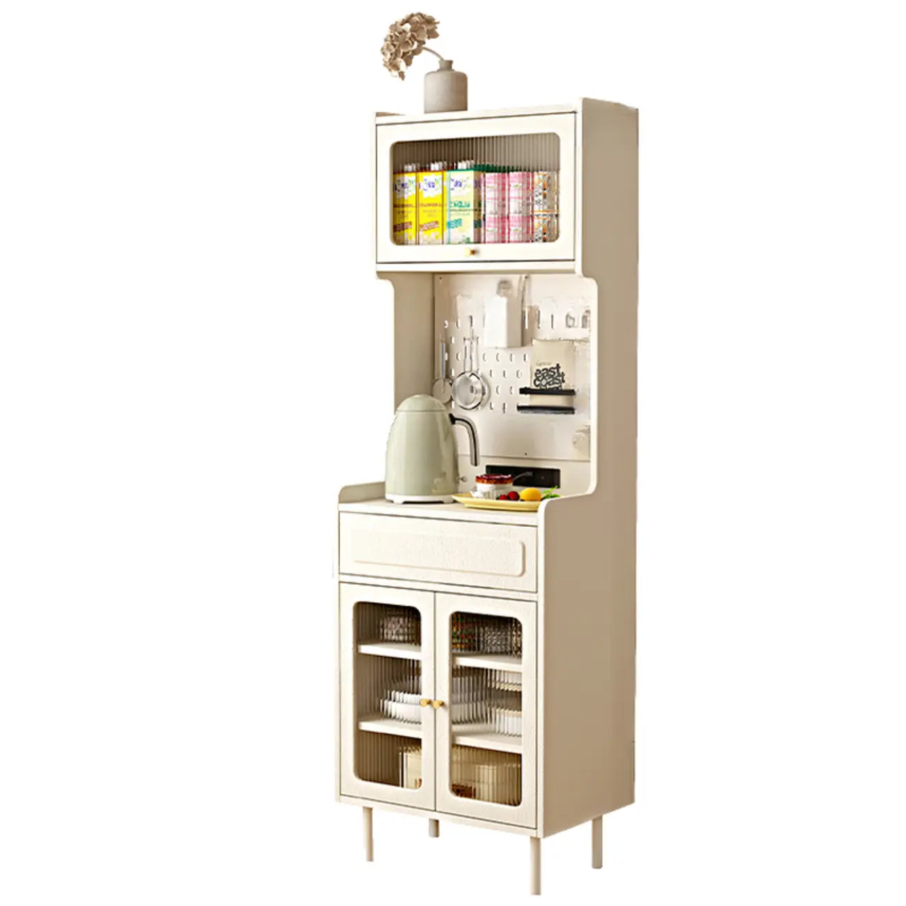 Black Rattan Kitchen Storage Sideboard with Drawers
