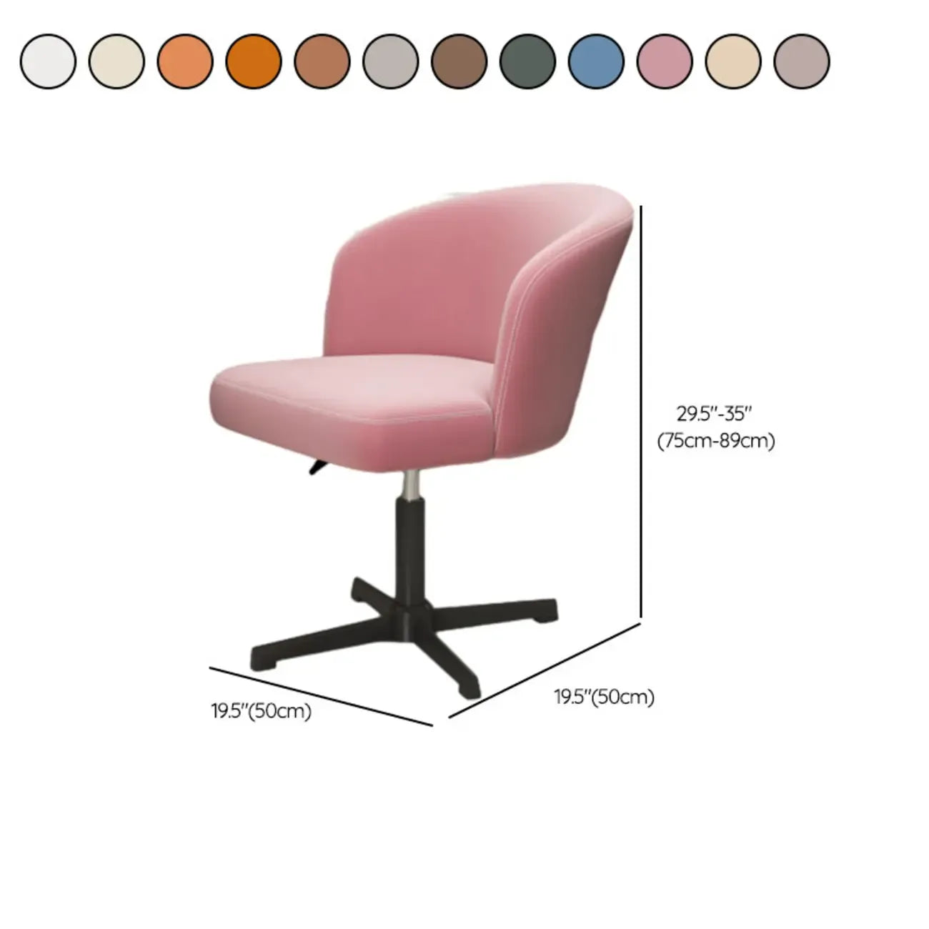 Elegant Orange Leather Swivel Office Chair