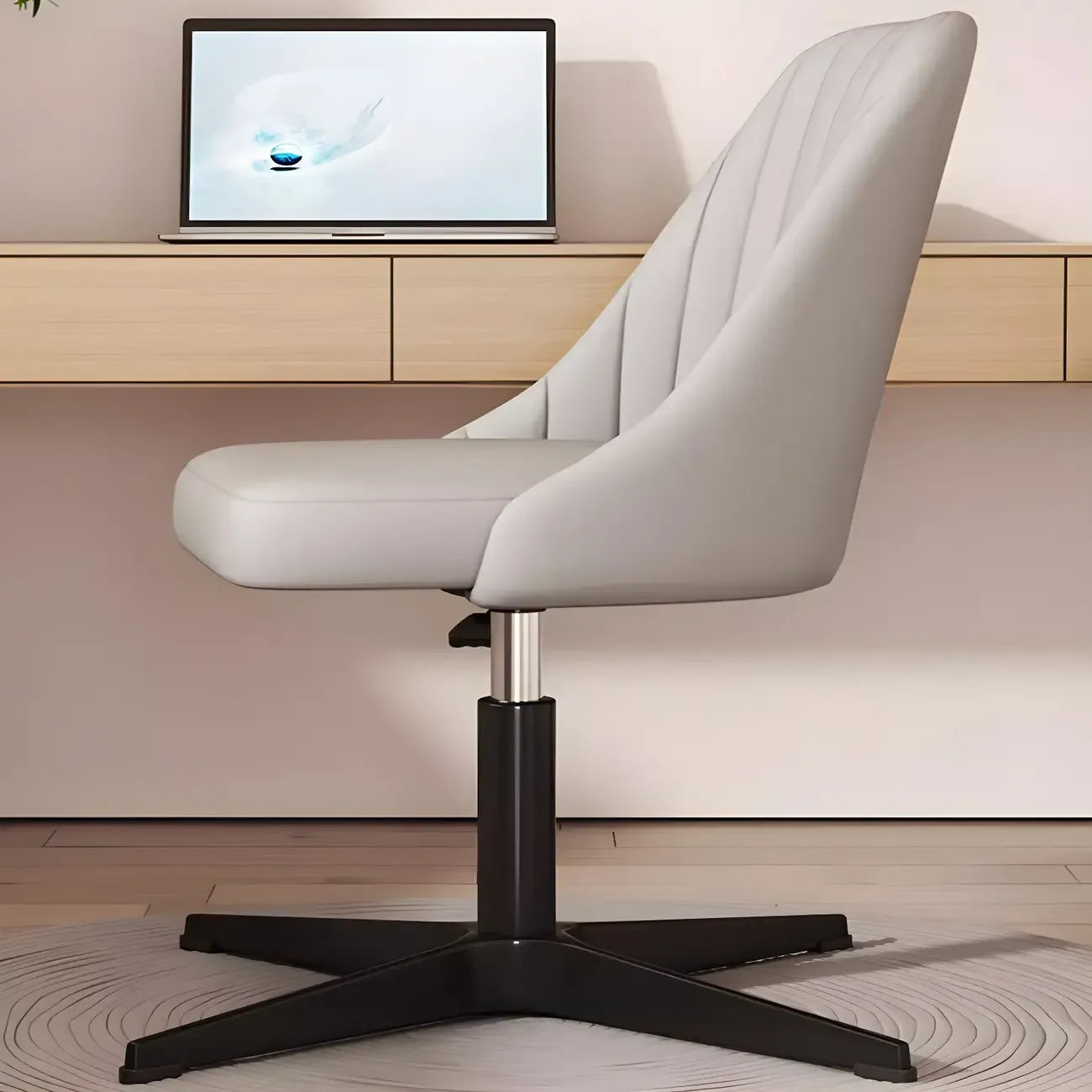 Modern Beige Adjustable Swivel Office Chair