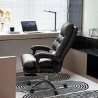 Upholstered Leather Recliner Adjustable Office Chair