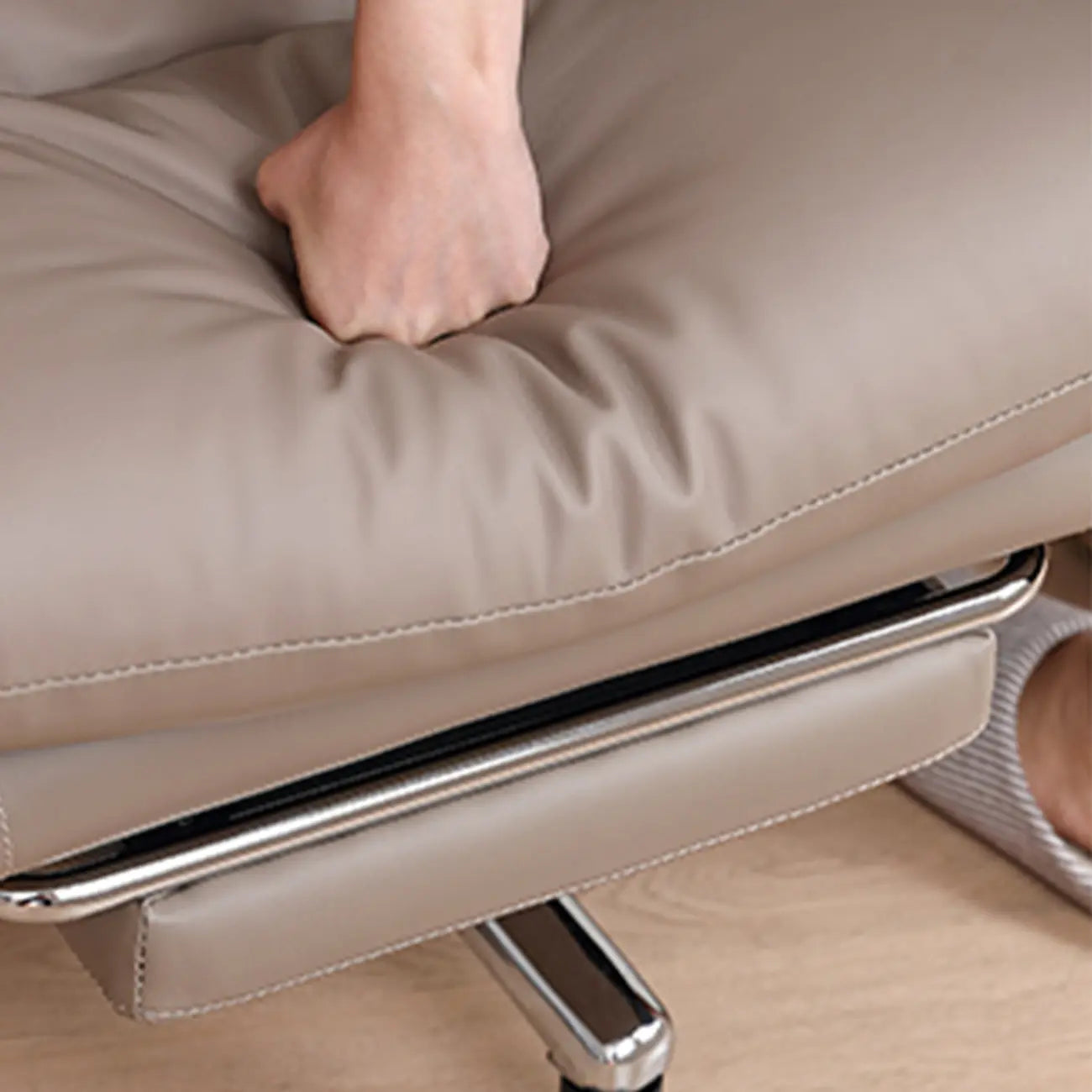 Upholstered Leather Recliner Adjustable Office Chair