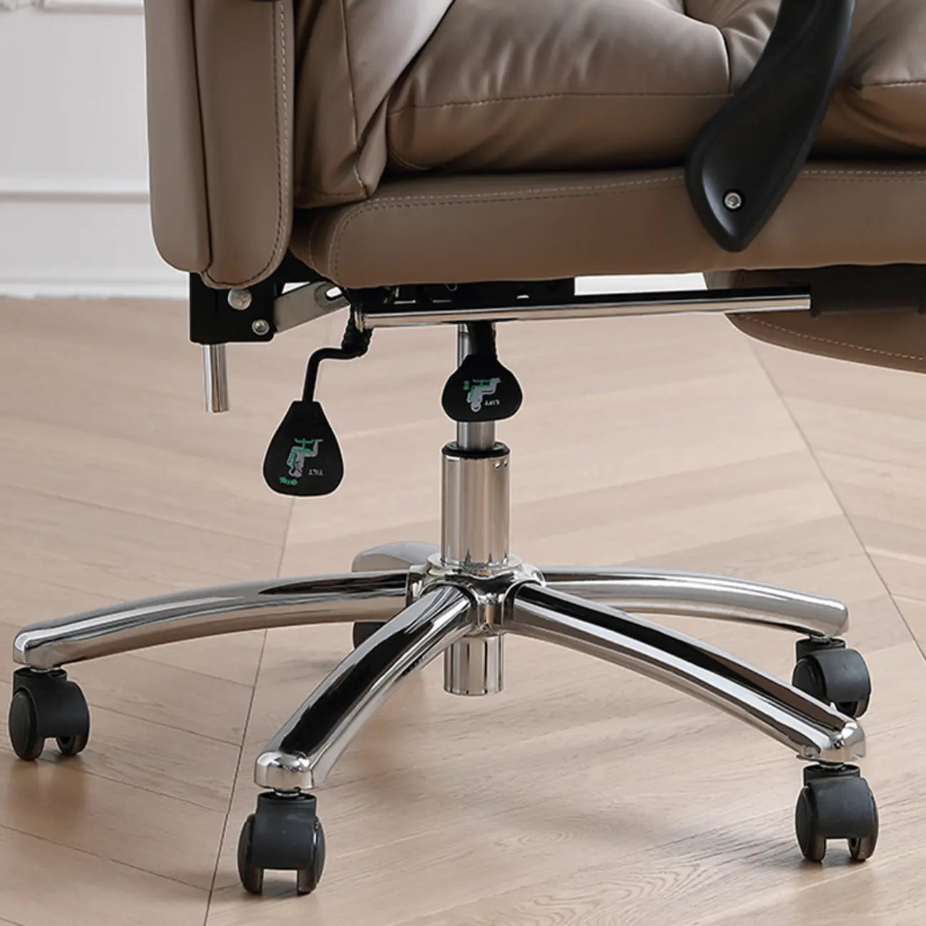 Upholstered Leather Recliner Adjustable Office Chair