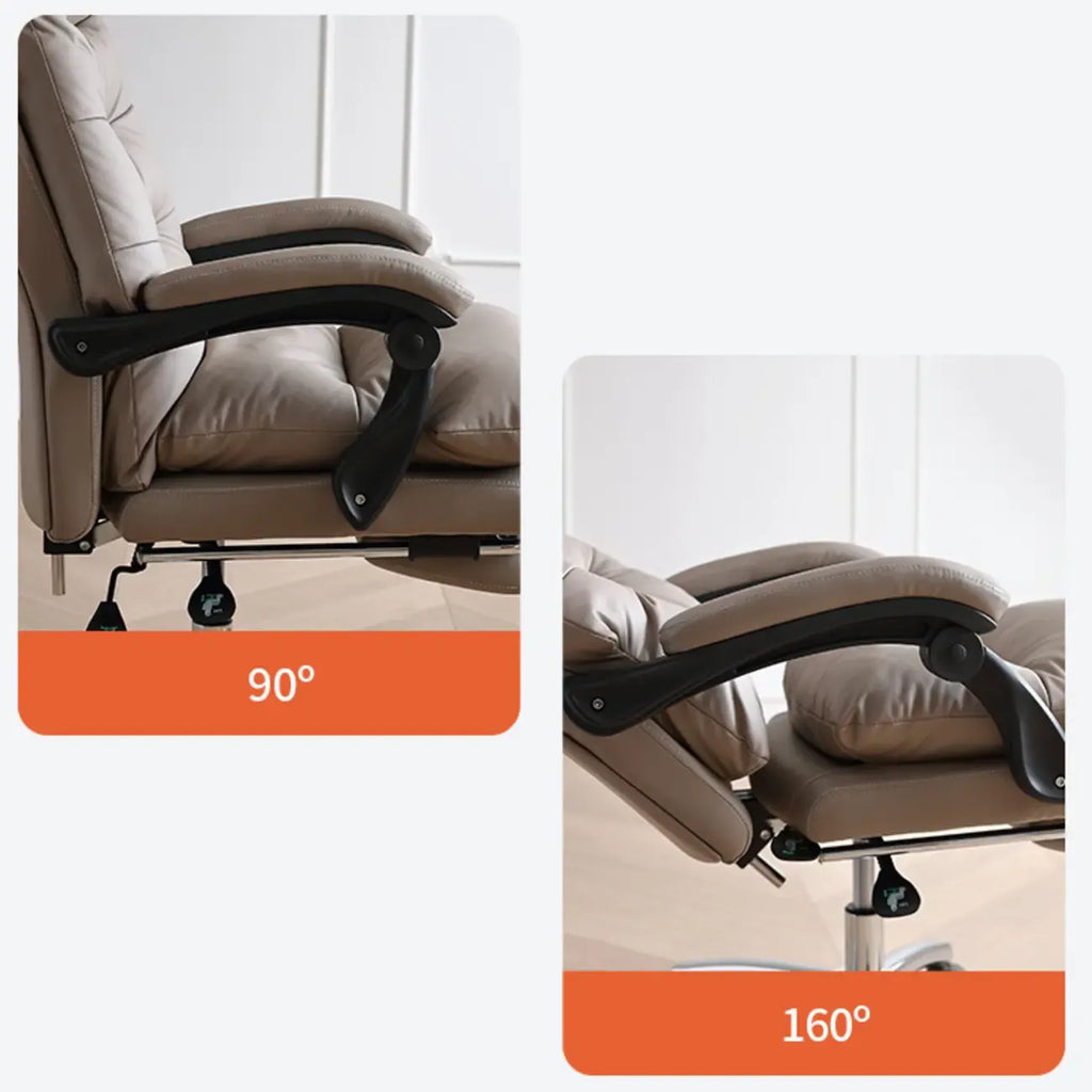 Upholstered Leather Recliner Adjustable Office Chair