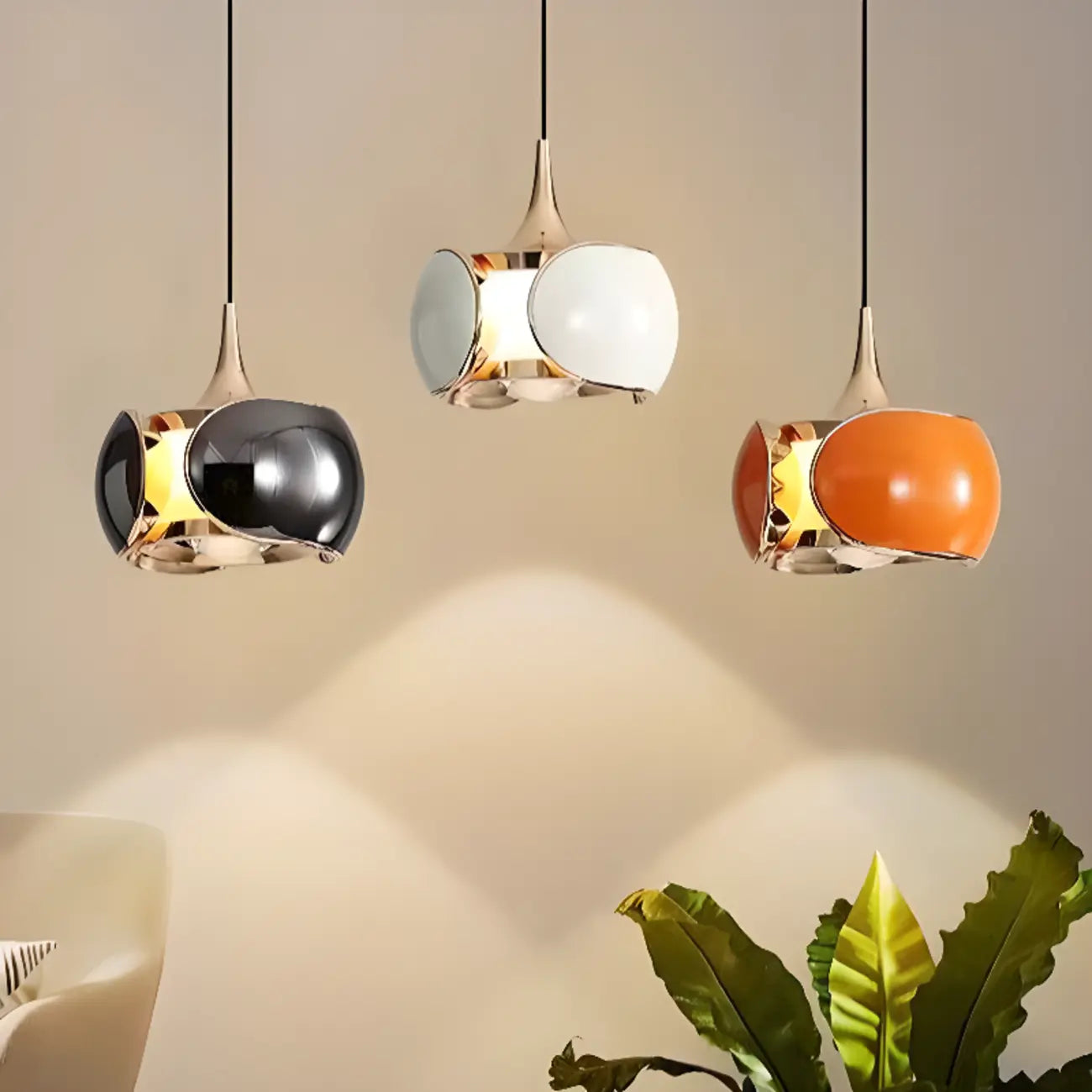 Modern Metal Glass Adjustable Pendant Light for Kitchen
