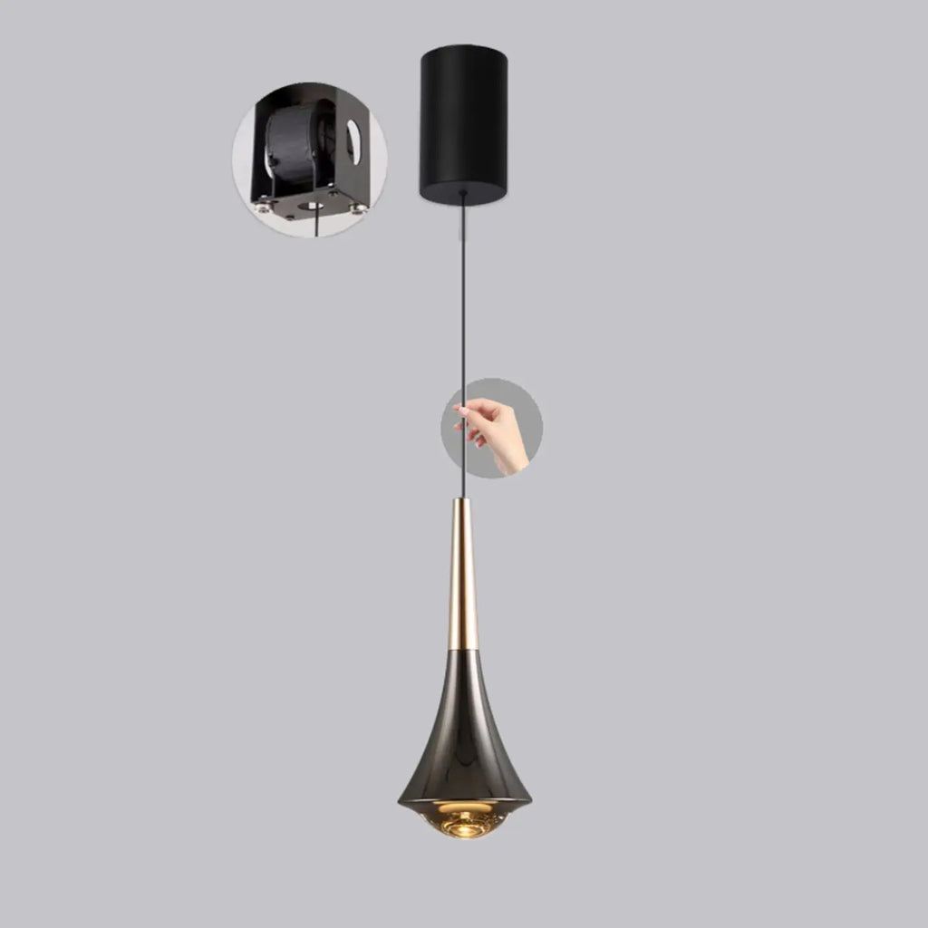 Modern Metal Glass Adjustable Pendant Light for Kitchen