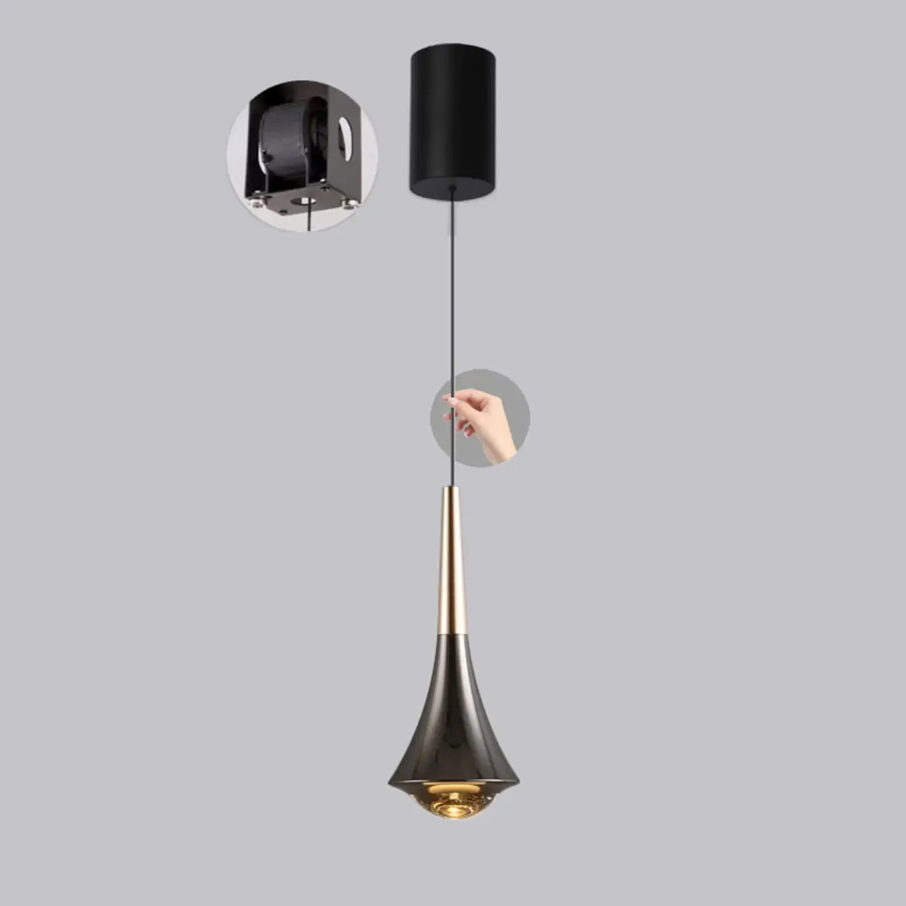 Modern Metal Glass Adjustable Pendant Light for Kitchen