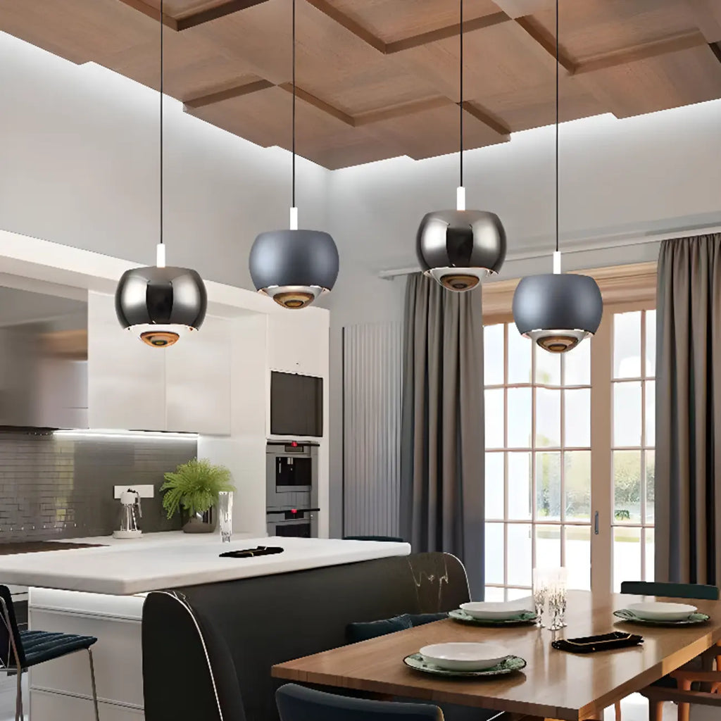 Modern Metal Glass Adjustable Pendant Light for Kitchen