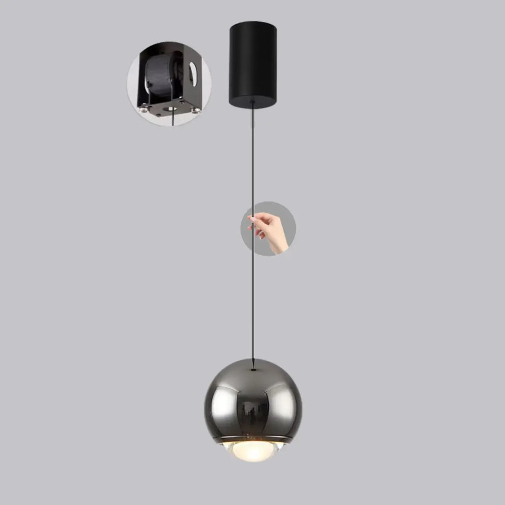 Modern Metal Glass Adjustable Pendant Light for Kitchen