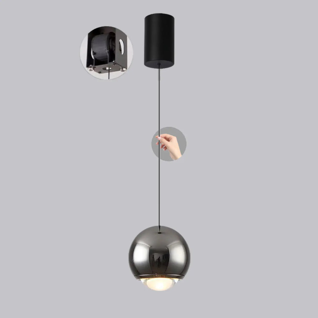 Modern Metal Glass Adjustable Pendant Light for Kitchen