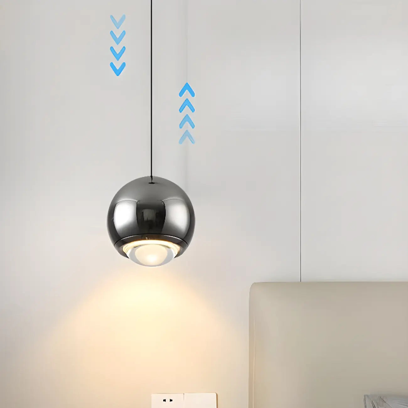 Modern Metal Glass Adjustable Pendant Light for Kitchen